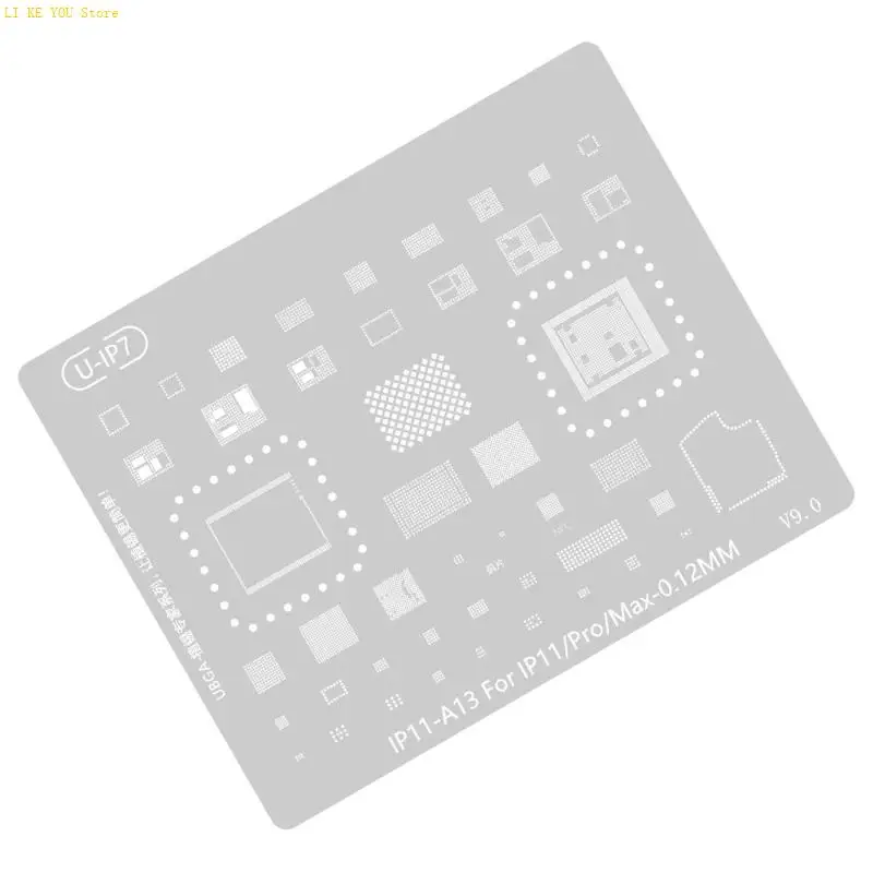 W3JE Heavy Duty Steel Soldering Phone Board BGA Repair Stencil For 15 14 13 12
