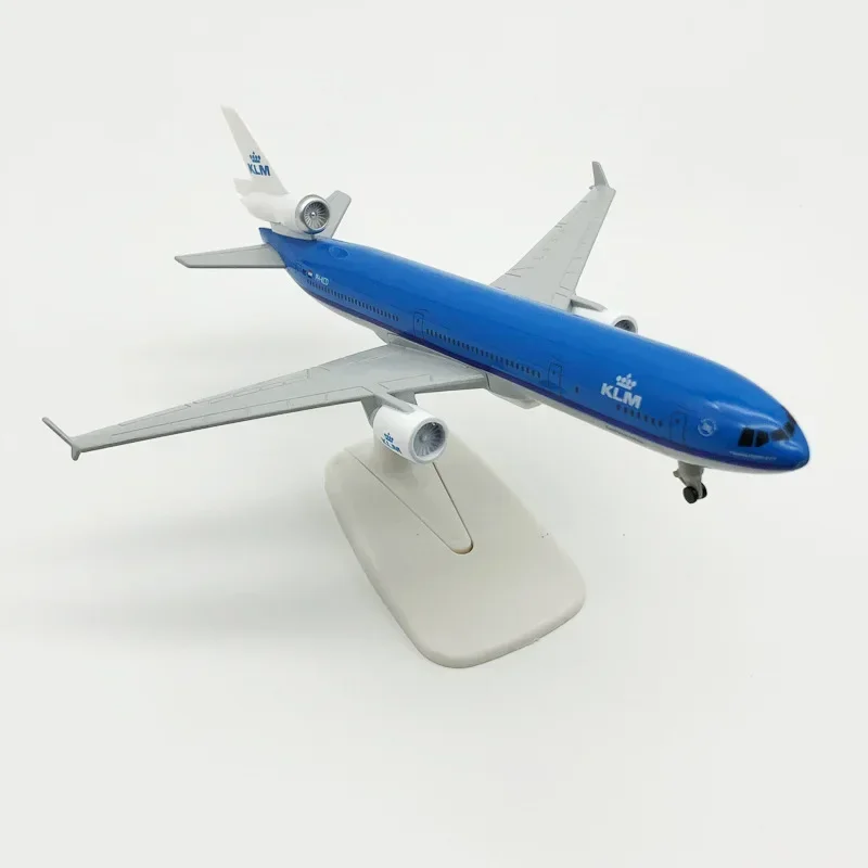 20cm Netherlands KLM Airlines MD MD-11 Airways Diecast Airplane Model Alloy Metal Air Plane Model w Wheels Aircraft Aeroplane