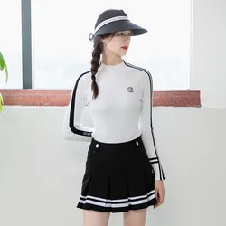 Women's Golf Wear 2024 New Autumn Winter Long Sleeves knitted Sweater Shirt Badminton Tennis Training Top Clothes Korea Style