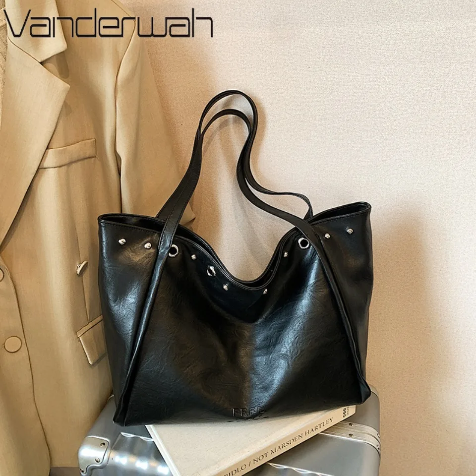 Fashion High Quality Solid Color for Women Shoulder Bag Soft PU Leather Large Capacity Versatile Ladies with Accessories Sac
