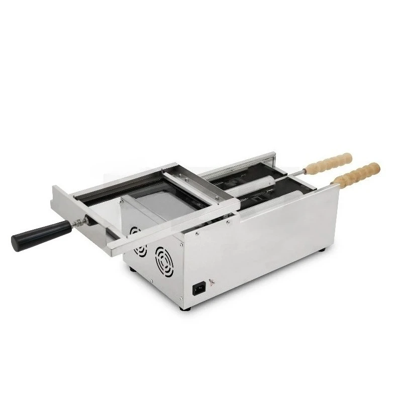 Chimney Cake Cutter Baking Machine 2 Stainless Steel Rollers  Oven Electric 1500W Ice Cream Bread Cone Maker Cutter