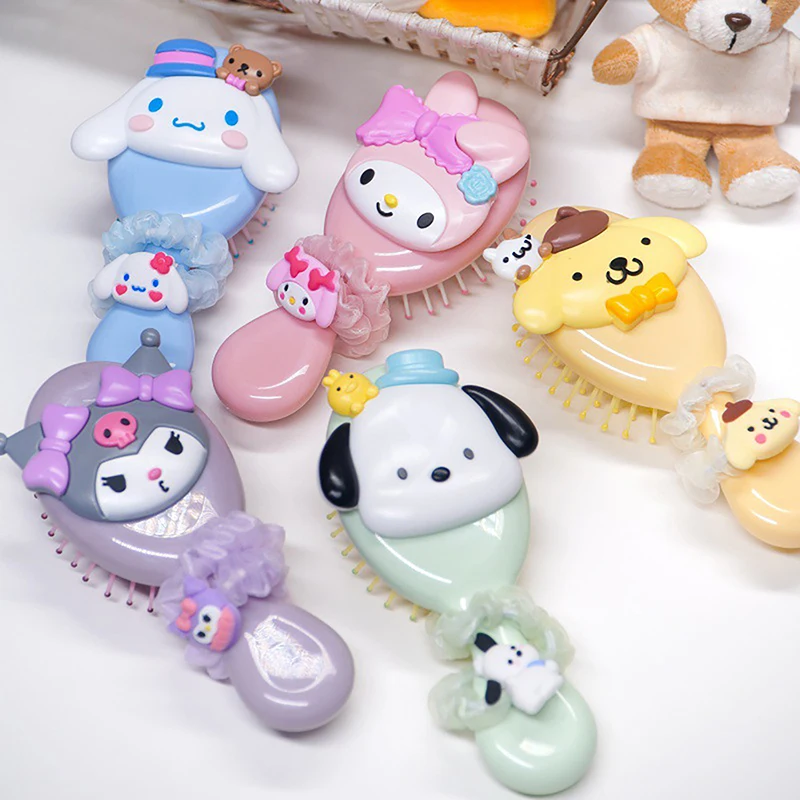 Sanrio Air Cushion Massage Combs Cinnamoroll Kuromi Mymelody Pochacco pettine portatile spazzola per capelli per regali per ragazze Cartoon