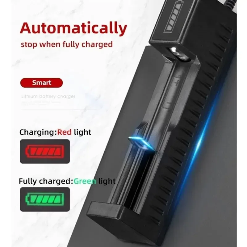 Dual 18650 Battery Charger Black 1 Slots For 18650 Charging 4.2V Rechargeable Lithium Battery Charger for Laser 303 Flashlight