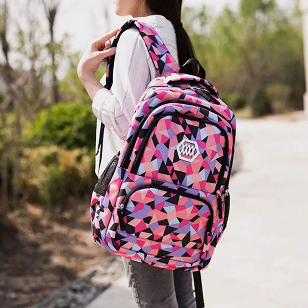 Mochila infantil con estampado geométrico para niños y niñas, mochilas de escuela media, mochilas de escuela primaria, viajes, Camping, mochila informal