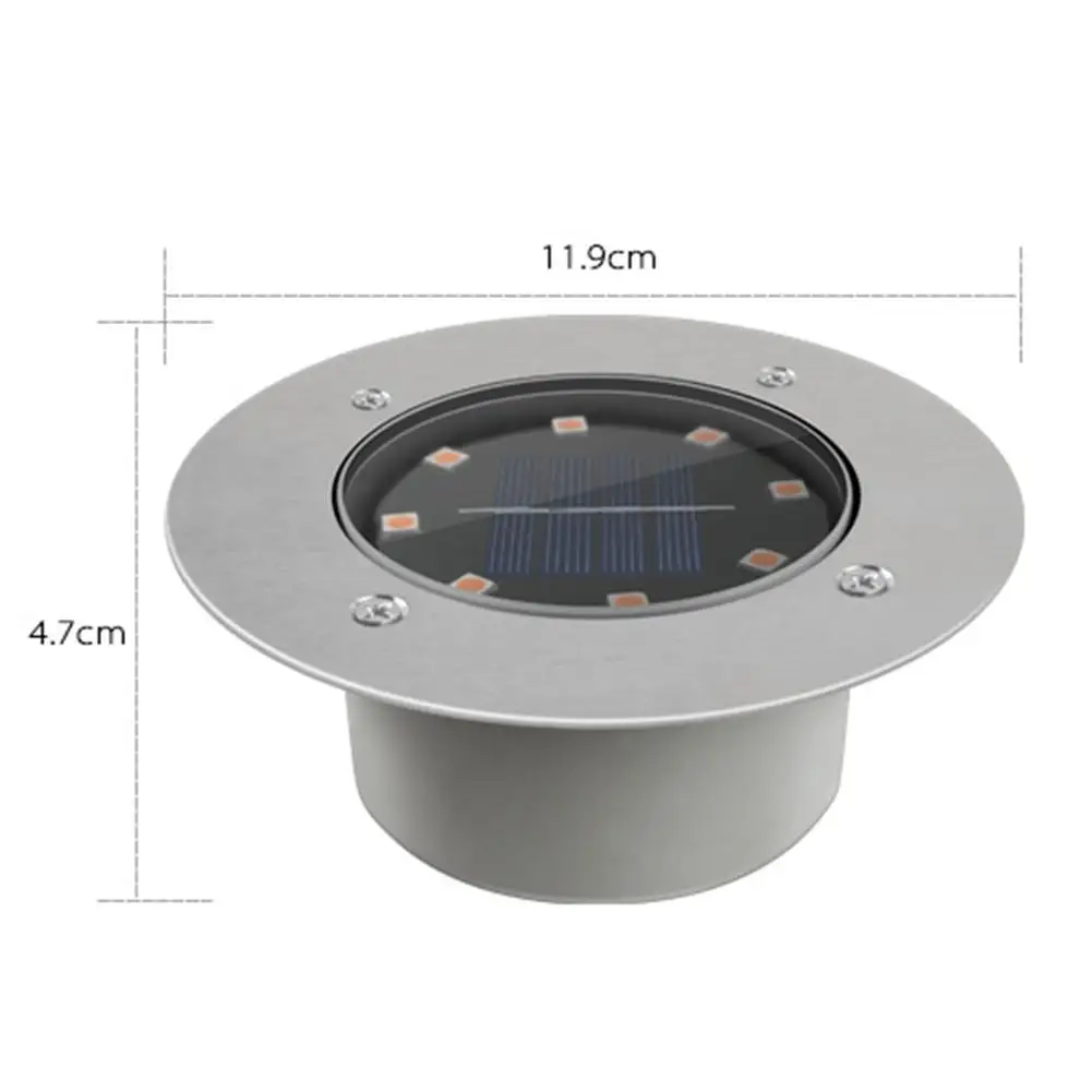 Solar Garden Lights Outdoor 8 LED Solar Ground Lights Waterproof Underground Sensing Landscape Lights for Lawn Yard Patio Path