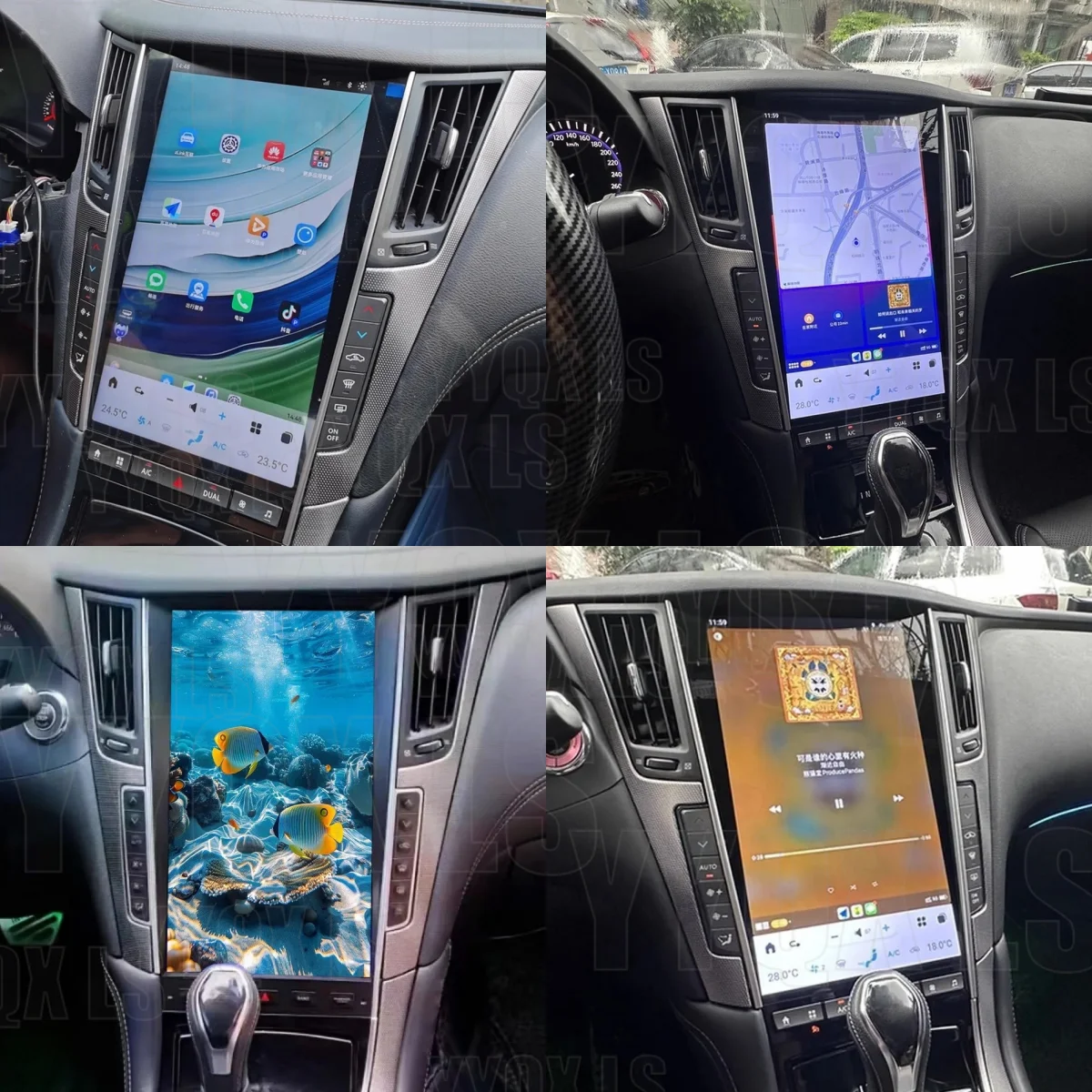 13.6 Inch Android 15 CarPlay Car Radio For lnfiniti Q50/Q50L/Q50S/Q60 2014-2022 Touch Screen Multimedia Player Head Unit Upgrade