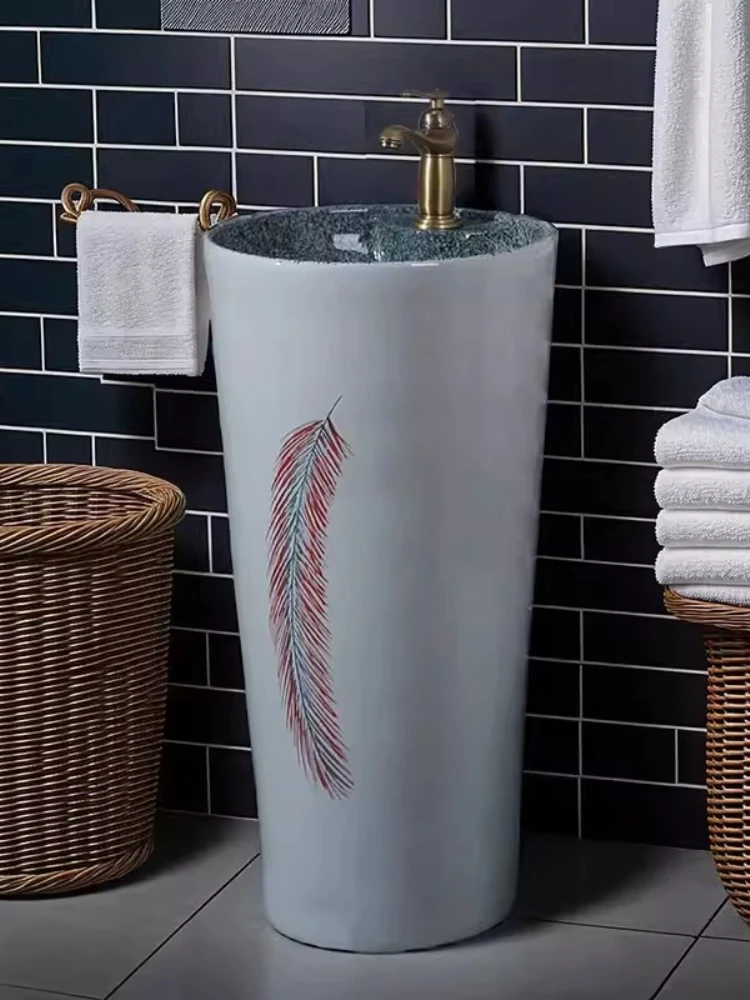 Creative column washbasin Outdoor washbasin Integrated floor-to-ceiling courtyard washbasin