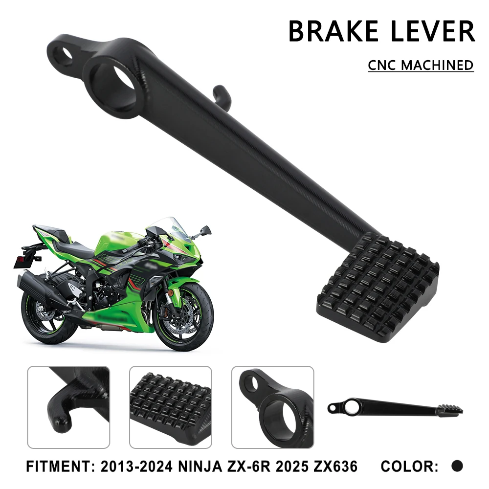 CNC Fußbremspedalhebel Motorräder Zubehör für Kawasaki NINJA ZX6R 2013-2024 ZX636 2025 Moto Dirt Street Bike Aluminium