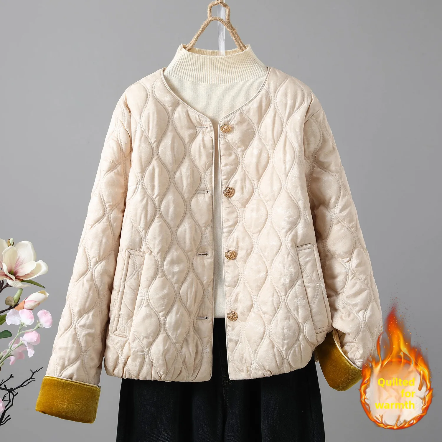 

Thiened Floral Embroidery down Jaet Women's ort Sle Cotton Coat Winter New Arrival Retro Chinese National Sle