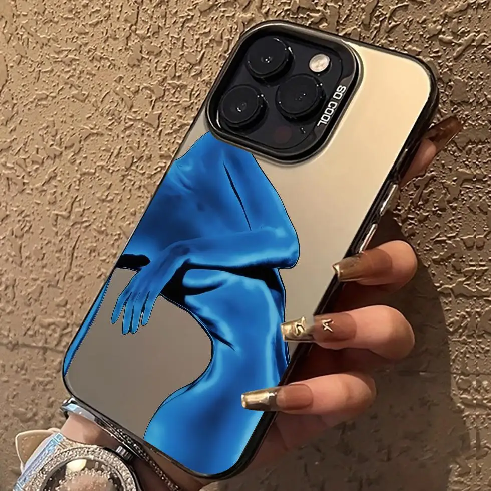 

Fashion Blue Body Mobile Phone Case anti-fingerprint Phonecases for iPhone 16 15 14 13 12 11 Pro/Max/Plus shock-proof rear cover