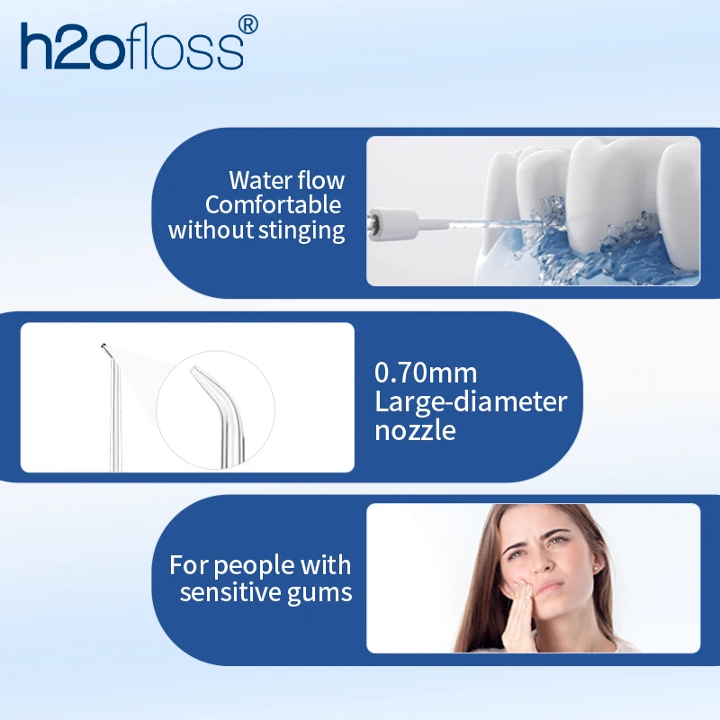H2ofloss Water Flosser Portable Oral Irrigator 300ML 5 Modes High Pressure USB Rechargeable for Teeth Cleaning HF-6