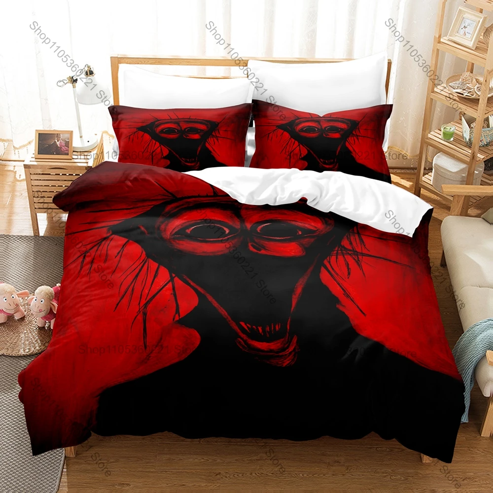 3Pcs The Boiled One Scary Movie Pattern Duvet Cover Set Zipper Bed Linen 1 Cover 2 Pillowcases For Adult Teen Home Bedding Decor