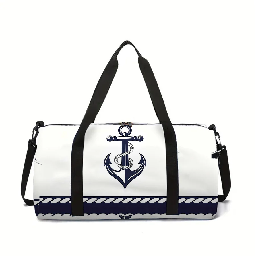 Bolsa de bagagem de grande capacidade com emblema de navio do mar para menino/menina, melhor presente, duffels de viagem de desenho animado 3d, bolsa de fitness ao ar livre para crianças
