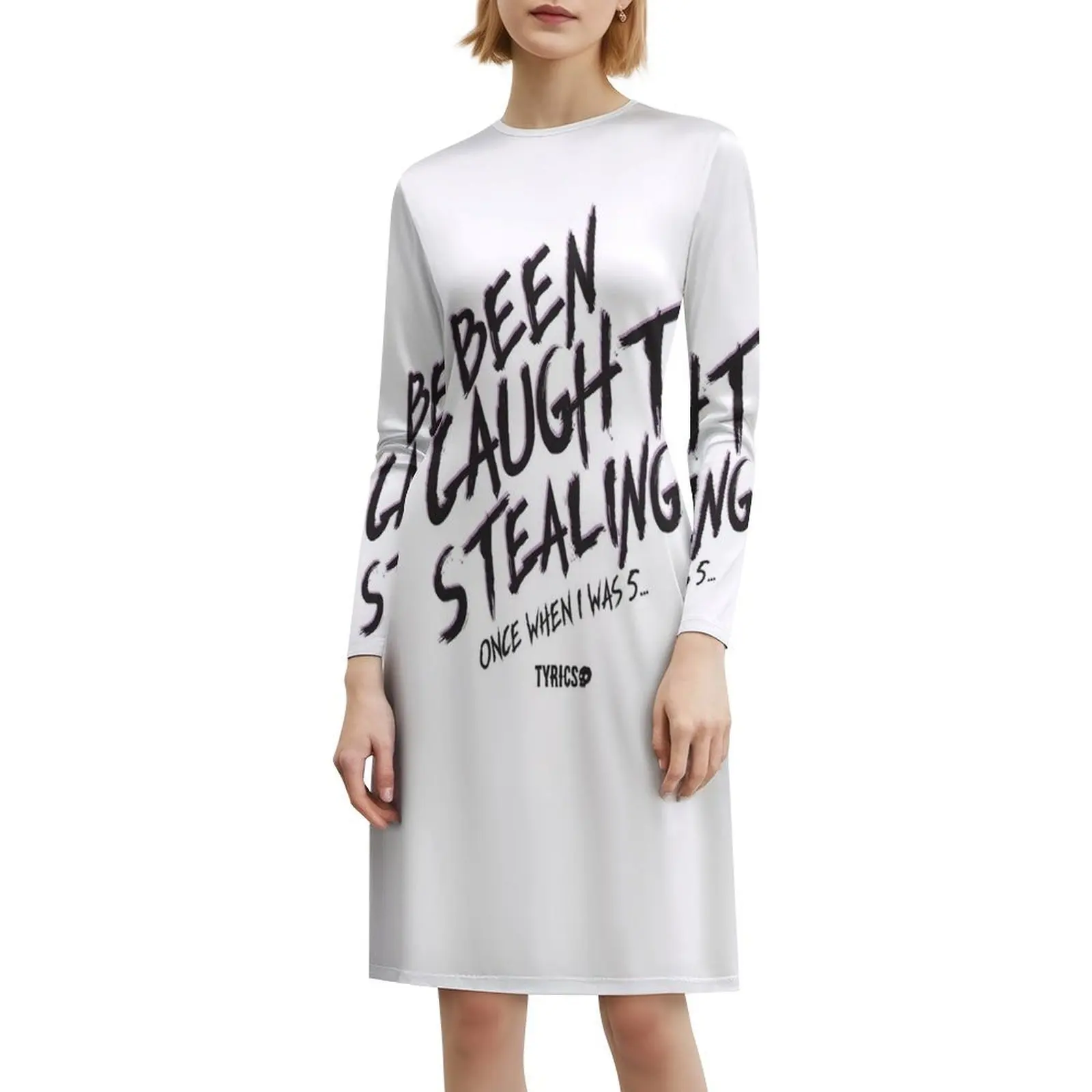 تم اصطاد سرقة جينز إدمان تي شيرت أساسي نمط Preppy فستان قصير للنساء على شكل حرف a فضفاض مناسب فستان يوم غير رسمي #6