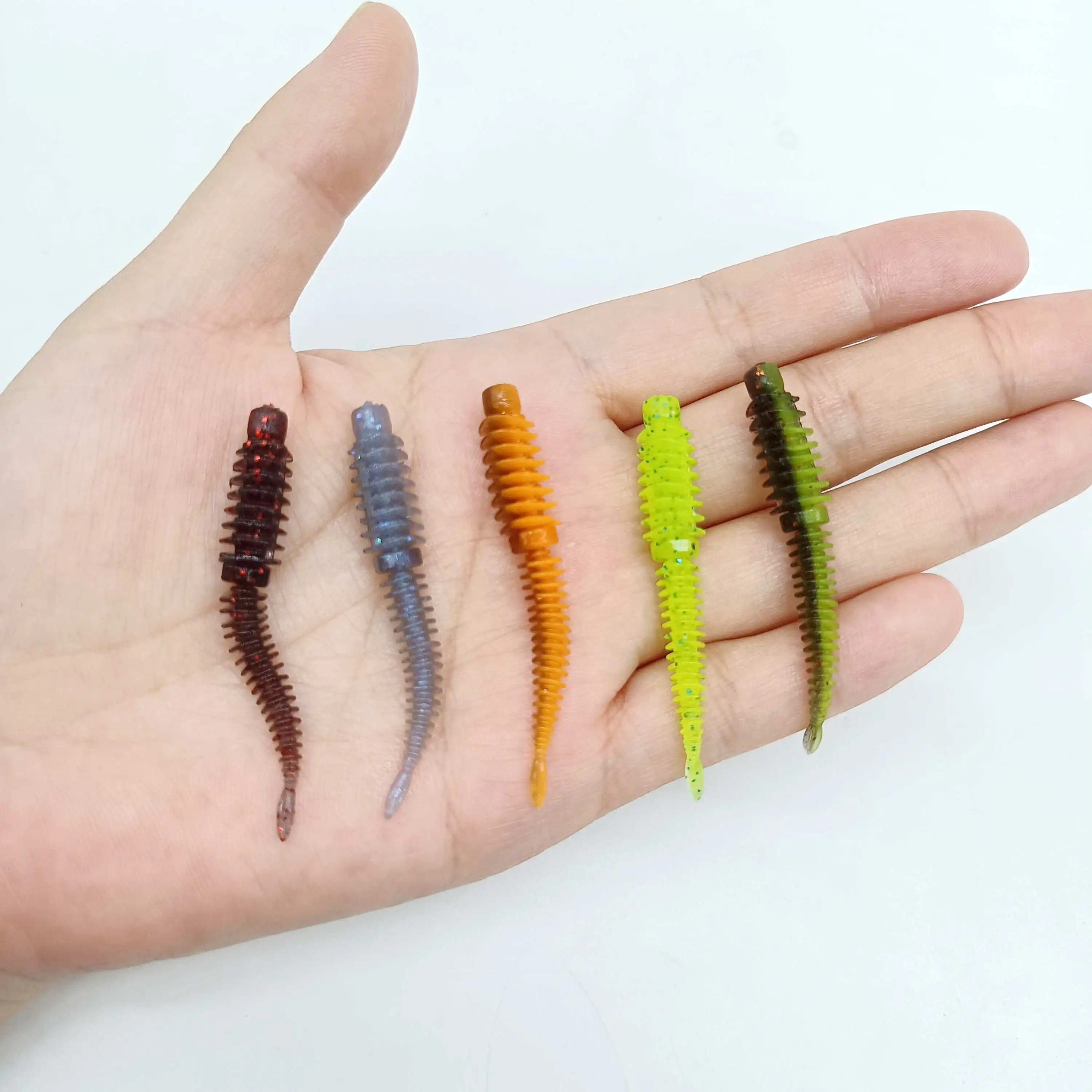 DUODUOYU 20PCS Mini TPE Soft Fishing Lure 55mm/0.8g Floating Worms Suitable for BassSilicone Bait Isca Artificial Fishing Tackle