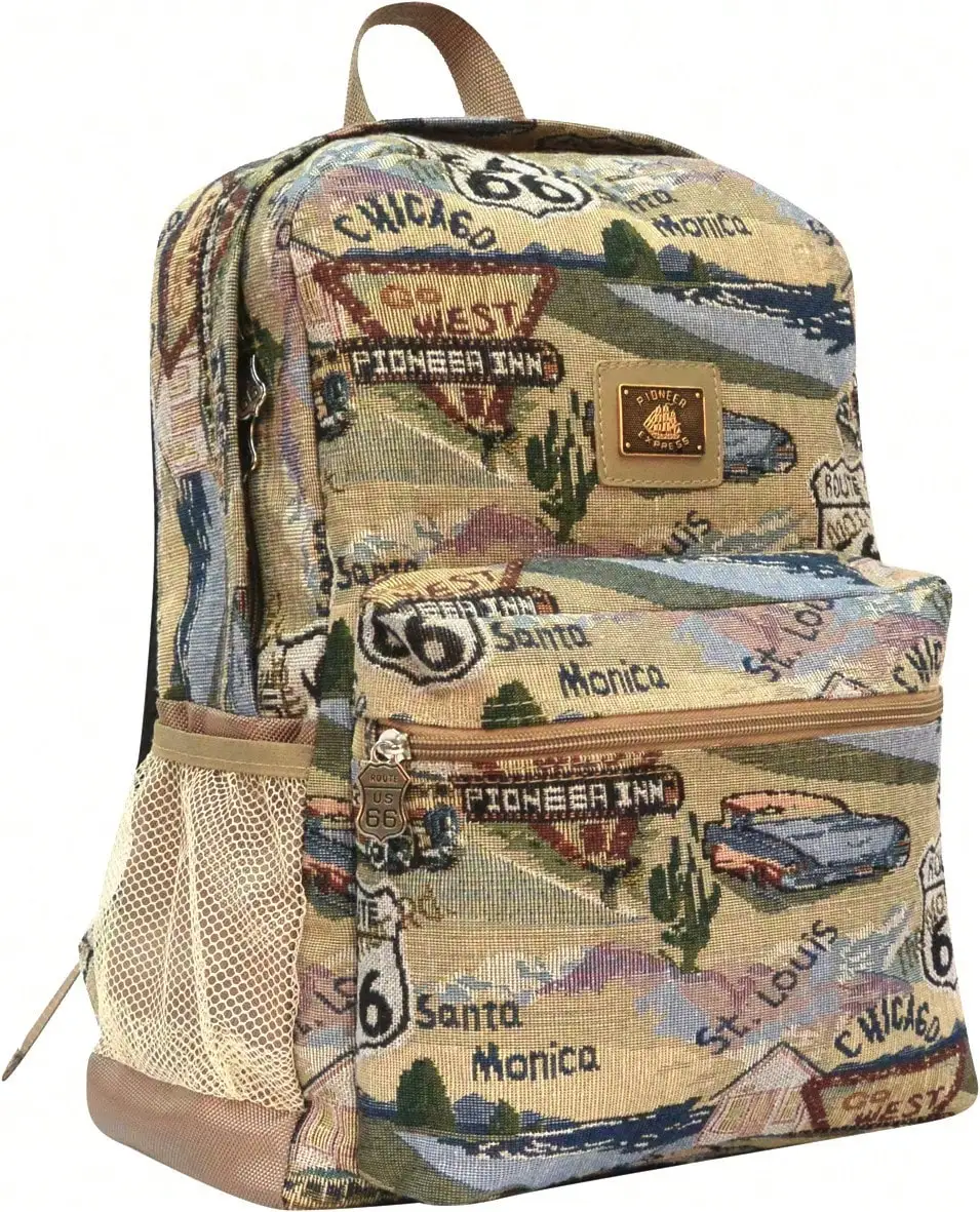 Tapestry Backpack – High Quality Retro Travel-Inspired Design, Durable Canvas, Spacious And Lightweight, Perfect For School, Travel, Hiking, Or Daily Use