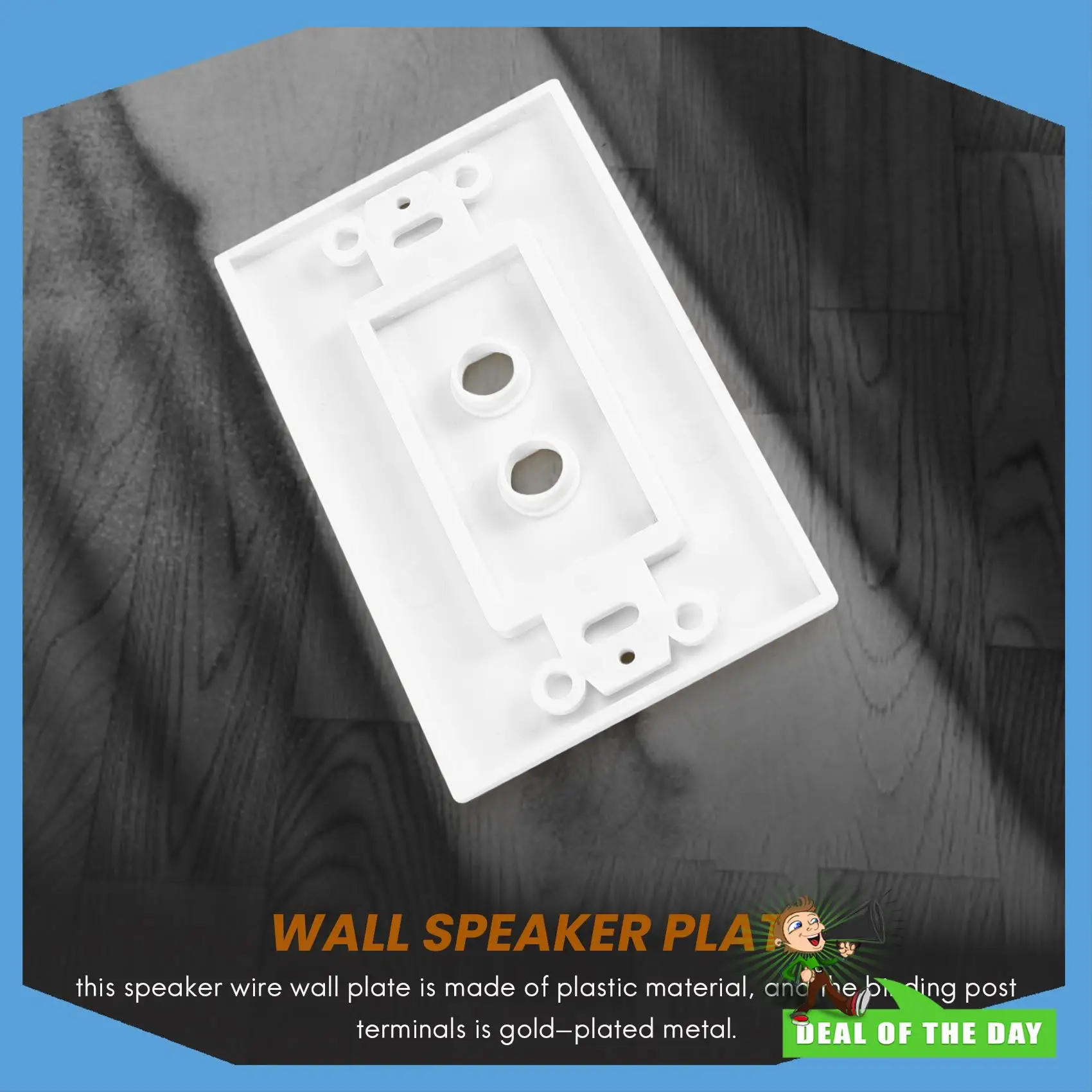 

24-Hour Delivery 2 Pack Single Gang 1.0 Speaker Wire Wall Plate (Banana Plug Wall Plate) For 1.0 Speaker, White