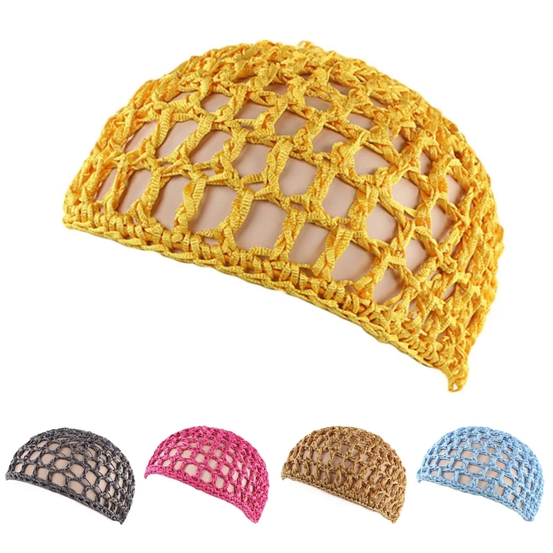 Handwoven Pullover Hat Crocheted Hollow Hairwear Folk Headgear Music Festival image 5
