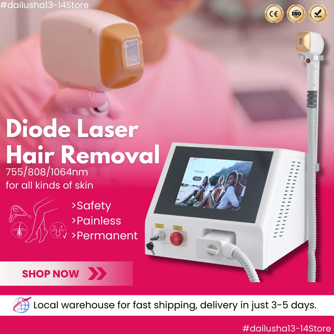 

Portable Hair Removal Machine 808nm Diode Laser Hair Removal Machine Designed for Beauty Salon 3 waves 755 808 1064nm