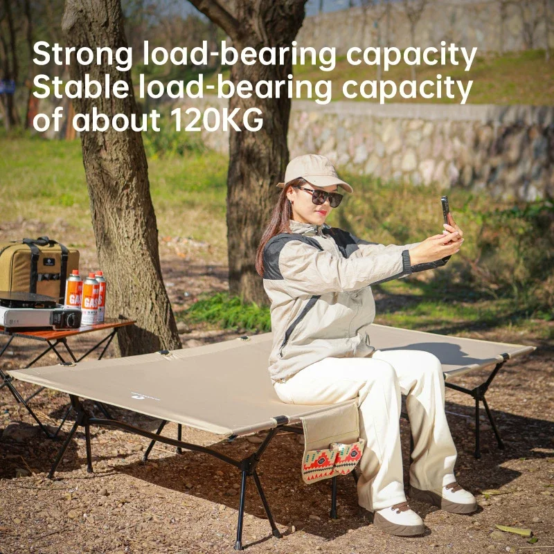 ترقية 4 قضبان توسيع للطي التخييم المهد السرير 80/90 سنتيمتر المحمولة خفيفة في الهواء الطلق السفر سرير 1-2 شخص مخيم سرير قابل للطي