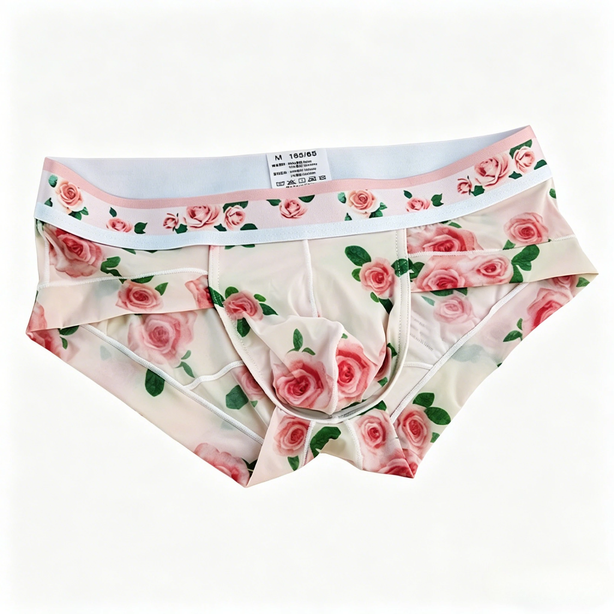 Men's Bulge Casual Floral Briefs, Soft & Lightweight Daily Underwear Youth Fashion Quick Dry Cool Feel Lightweight Daily Panties