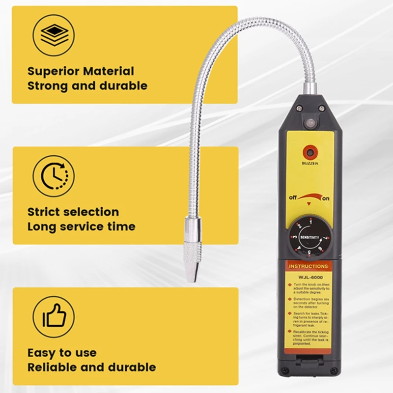 A16R-WJL-6000 Freon Leak  Halogen Leak  Refrigerant Gas HVAC R22 R410A R134A R1234YF Cfcs HCFC