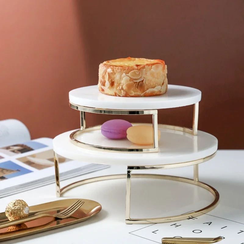 

Nordic Marble Cake Dessert Tray Decoration Modern Simple Home Makeup Tools Jewelry Storage Plate Fruit Snack Chocolate Display