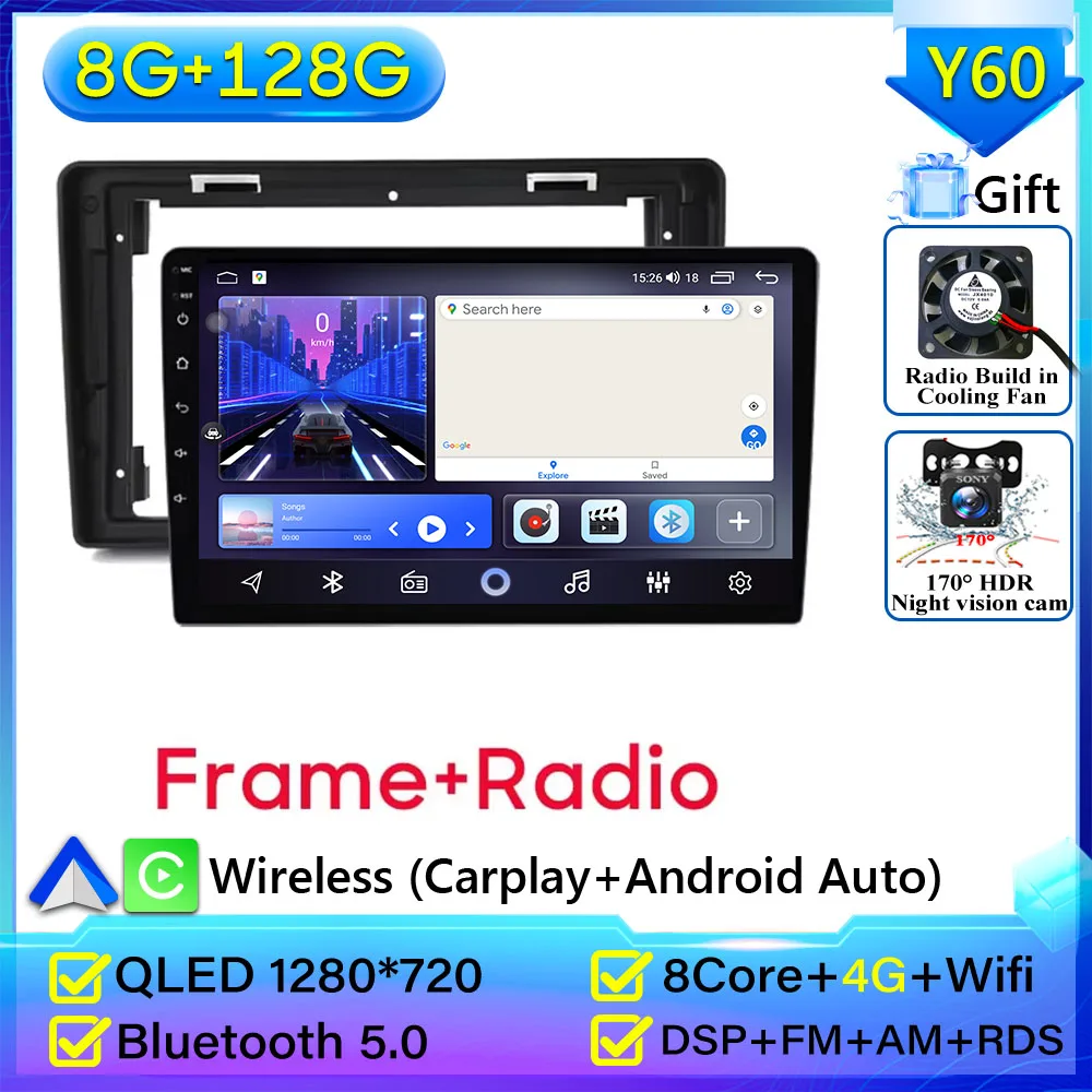 Autoradio Voor FIAT PANDA 2003 2004 2005 2006-2012 Navigatie GPS Android Auto Stereo Multimedia Speler Carplay Autoradio Geen 2din