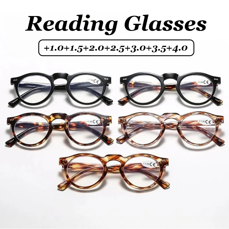 

Fashionable Round-frame Reading Glasses High-definition Anti-blue Light Presbyopia Glasses High-end Full-frame Hyperopia Glasses
