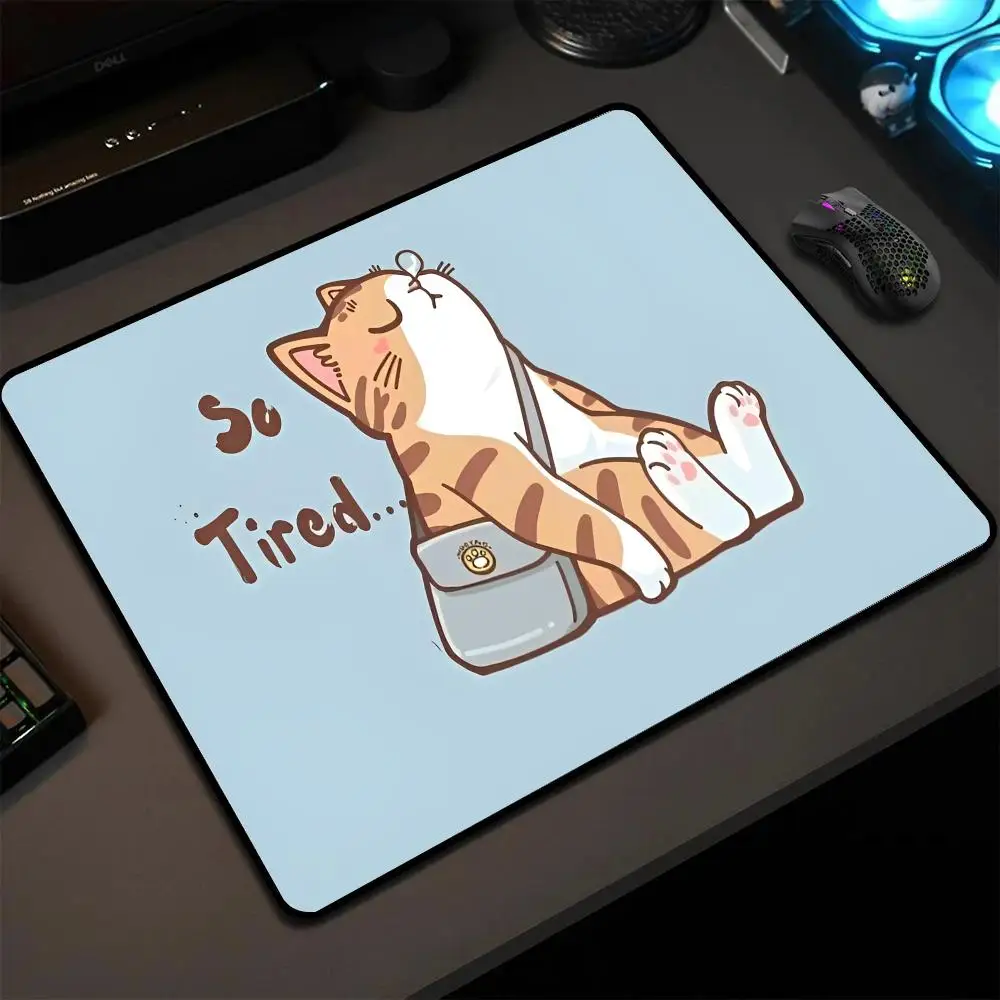 

Fun cartoon cat Mouse Pad Small Anti-Slip Rubber Gaming MousePad Durable Table Pads Seam Edge Office Game Keyboard Desk Mat