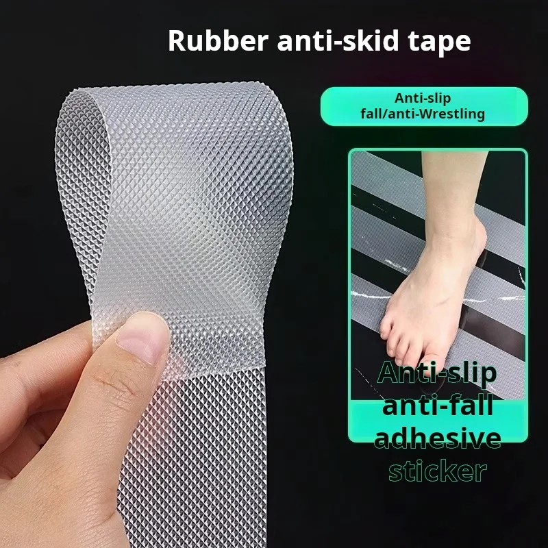 1pc Anti-Slip Grid Safety Tape Self-Adhesive Waterproof Wear Resistant Transparent Non-Skid Strip for Stairs Bathroom Floor