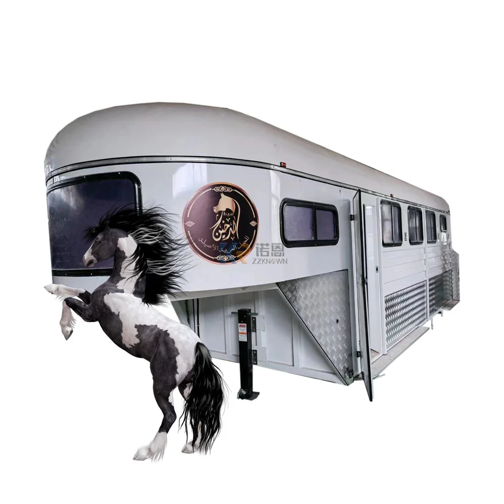 Hot Sale Classic Gooseneck Deluxe Horse Trailer Mobile Horse Float