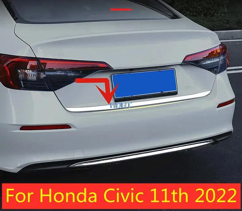 

Tail Gate Cover Trim Strip For Honda Civic 11th 2022 + Car 1pc ABS Chrome Rear Trunk moulding Styling Door Cover Molding Garnish