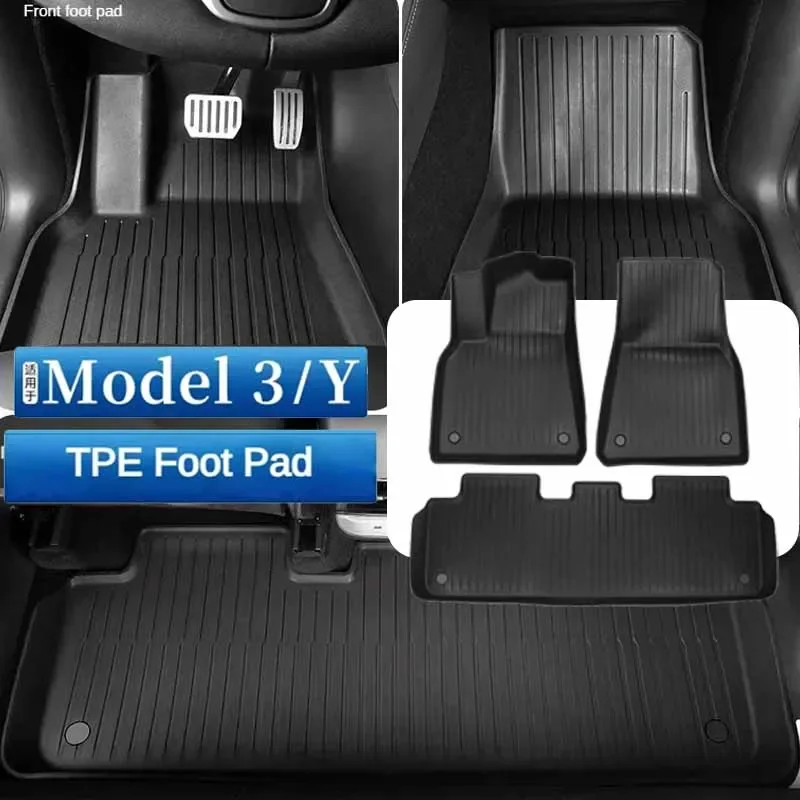 For Tesla Trunk Mat Model Y Model 3 Car Floor 2021-2023 Auto Luggage PE 3D Waterproof Anti-Slip Set Floor Liner Mat