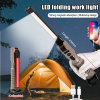 COB LED Folding Work Light USB Rechargeable Flashlight with Built-in Battery Pack FlashLight Multifunctional Camping Flashlight