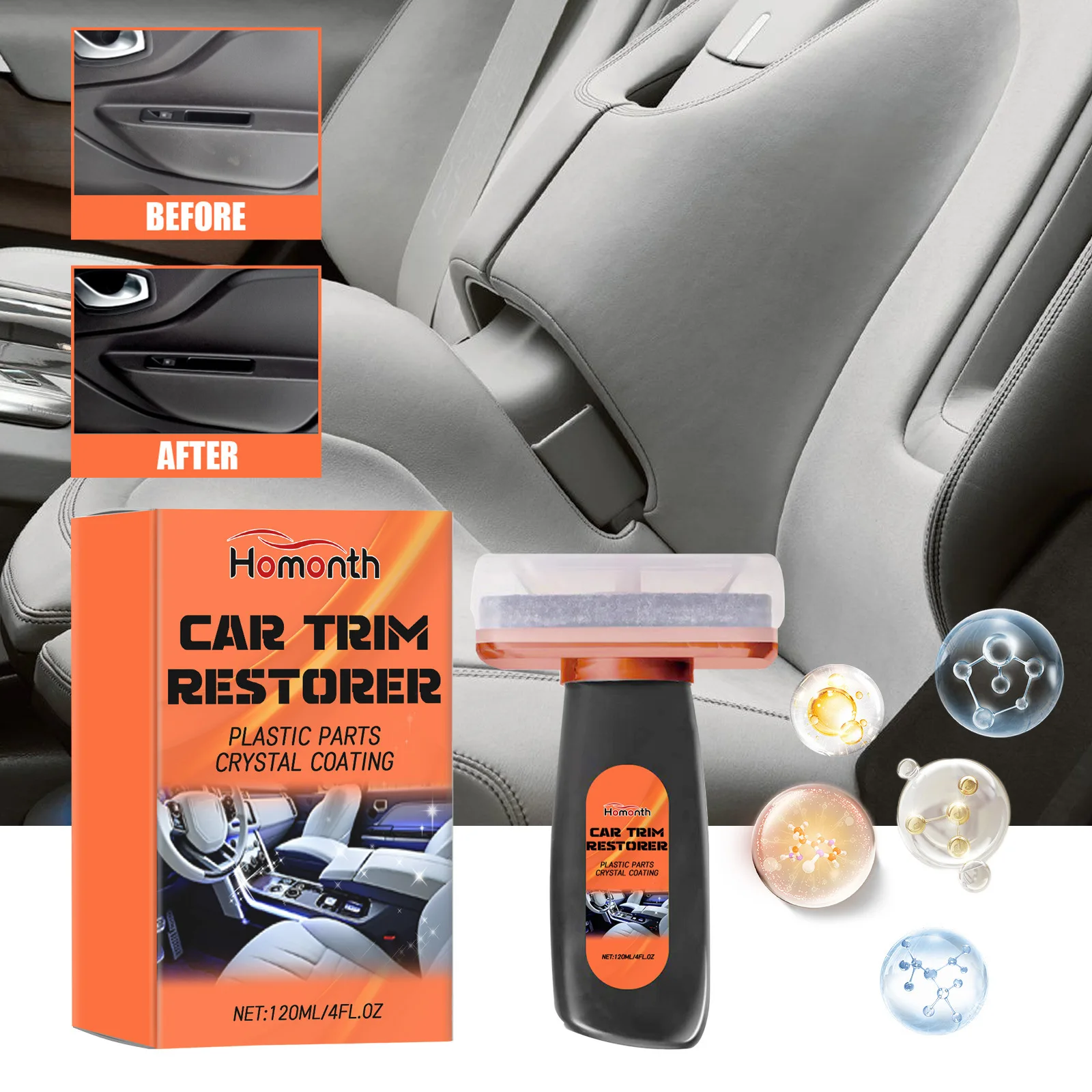 

Car Decoration Restoration Cleaner-Interior Refurbishing Stain Removal Polishing Care Multi-Purpose Restores Original Brightness