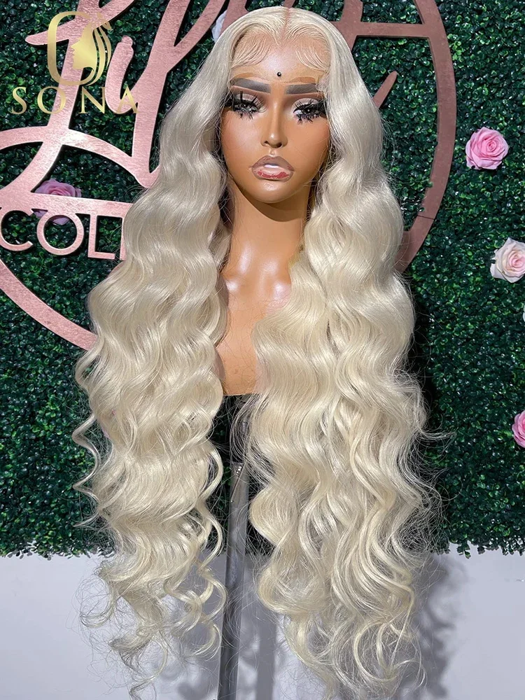 

Platinum Ash Blonde Colored Body Wave 13X6 HD Transparent Lace Frontal Wig 13X4 Lace Front Wigs For Women Human Hair Pre Plucked