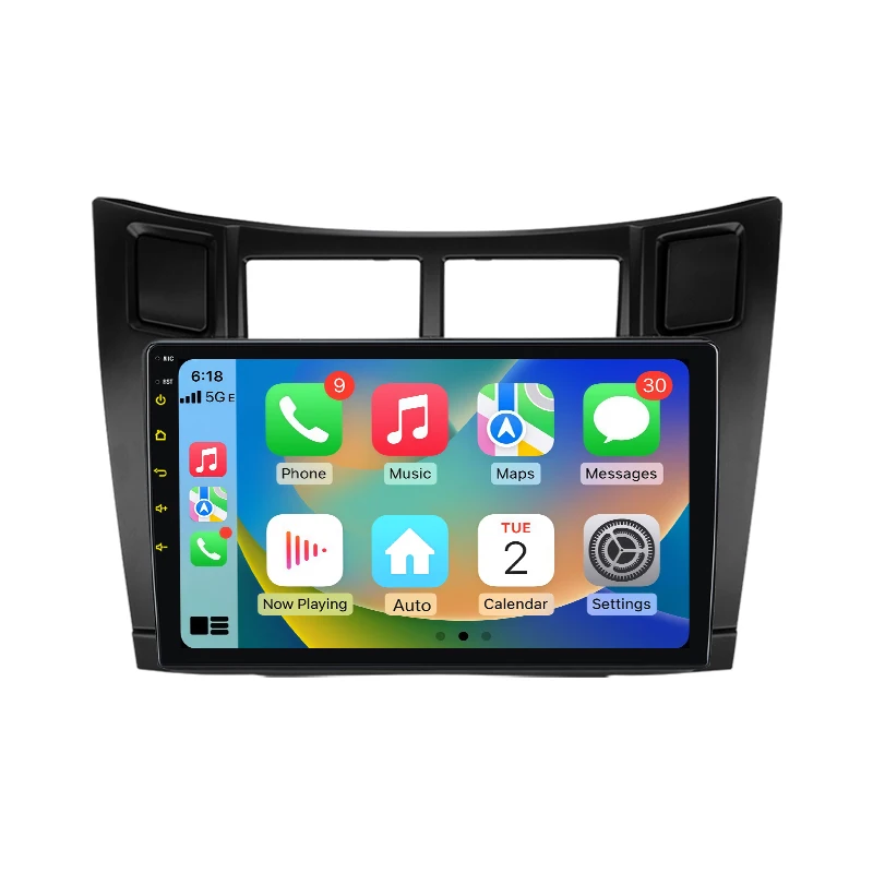 Junsun 9 inch Android 15 autoradio voor Toyota Yaris Vizi 2005-2012, draadloos Apple CarPlay, IPS-scherm, stereo multimediaspeler, auto smart intelligent systeem, 2-DIN autoradio head unit, GPS - afbeelding 2
