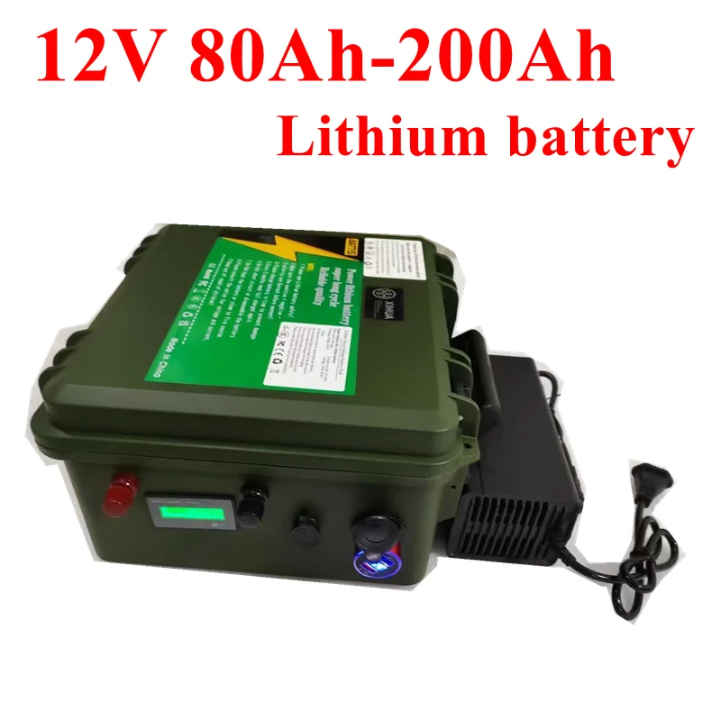 JSK 12V 80Ah 100ah 150Ah 200ah lithium li ion battery pack for Trolling Motor Fishing Inflatable Boat camping