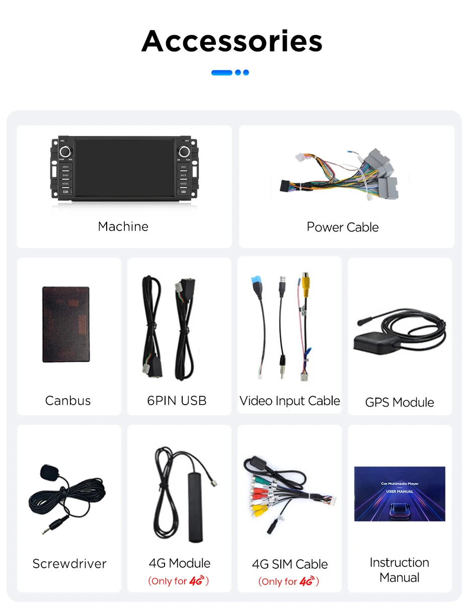 Junsun 7-Zoll CarPlay Android Auto Autoradio für Jeep Wrangler Dodge Grand Cherokee Chrysler 300C Patriot Command Caliber Challenger Multimedia Kabelloses Apple CarPlay Intelligentes System IPS Touchscreen Stereo-Videoplayer 2 Din Autoradio Haupteinheit – Detail 24