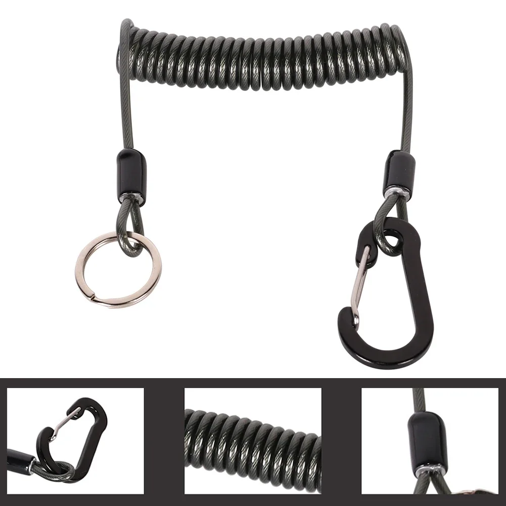 

Fishing Missed Rope Anti-Lost Spiral Spring Lure Pliers Lanyard Wire Spring Rope Key Lanyard Lockable Metal Key Cord