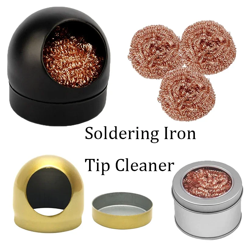 High Temp Soldering Iron Tip Cleaner Steel Wool Mesh&Tin Remover Desoldering Wire Stand for Welding Tool Maintenance