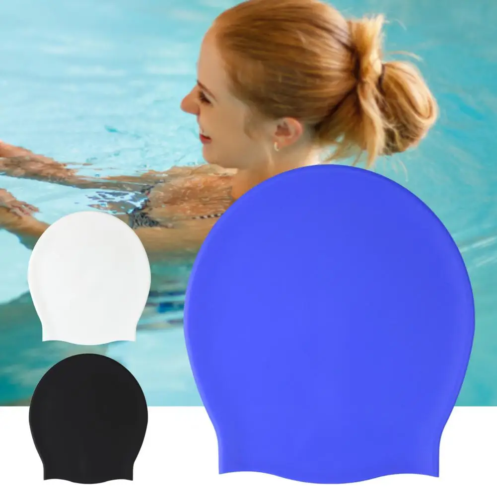 Swimming Caps Breathable Silicone No Constraint Large Size Waterproof Keep Hair Dry Bathing Hat Unisex Swim Hat for Long Hair