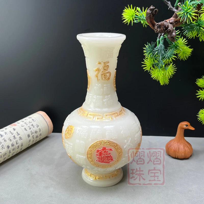 Luminous fortune vases, hundreds of designs, gold-painted fortune vases, wealth-attracting feng shui array, auspicious home and