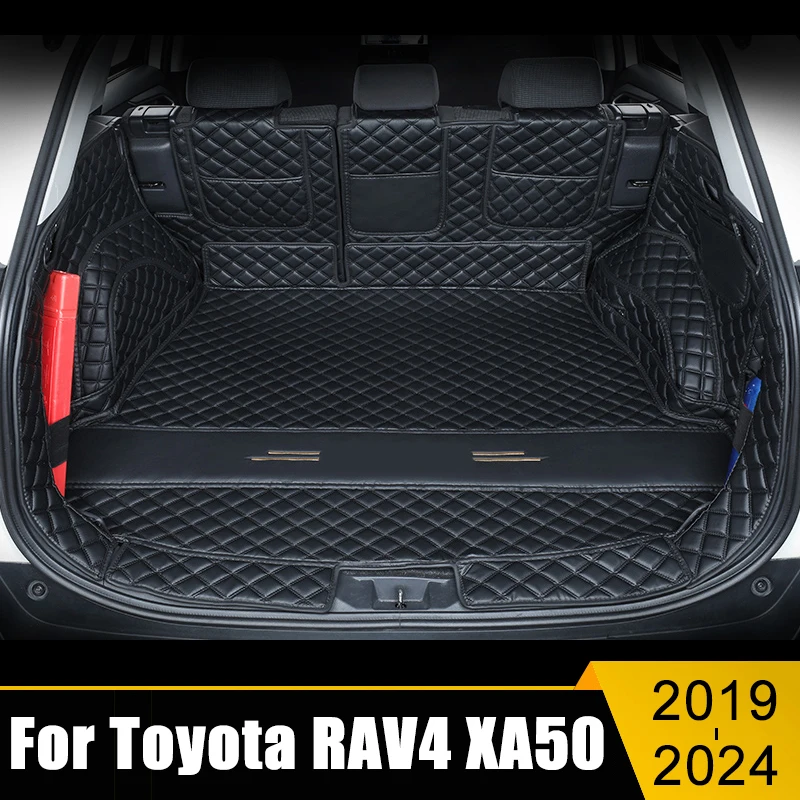 

For Toyota RAV4 XA50 2019-2021 2022 2023 2024 Car Rear Trunk Leather Mats Part Rear Boot Liner Styling Anti-Dirty Protector Tray