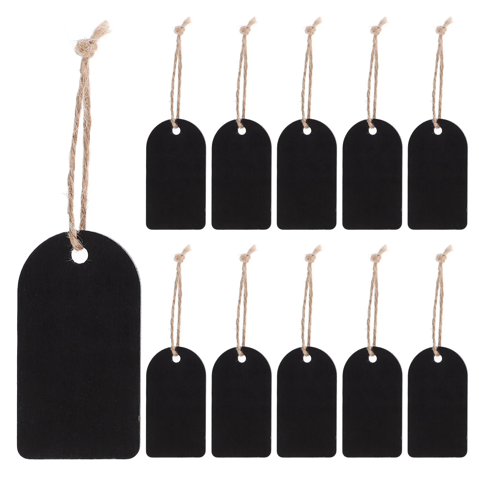 50Sets Price Hanging Wooden Tags Mini Blackboard Labels with Rope Double Sided Writable for Clothing Jewelry Gift Display