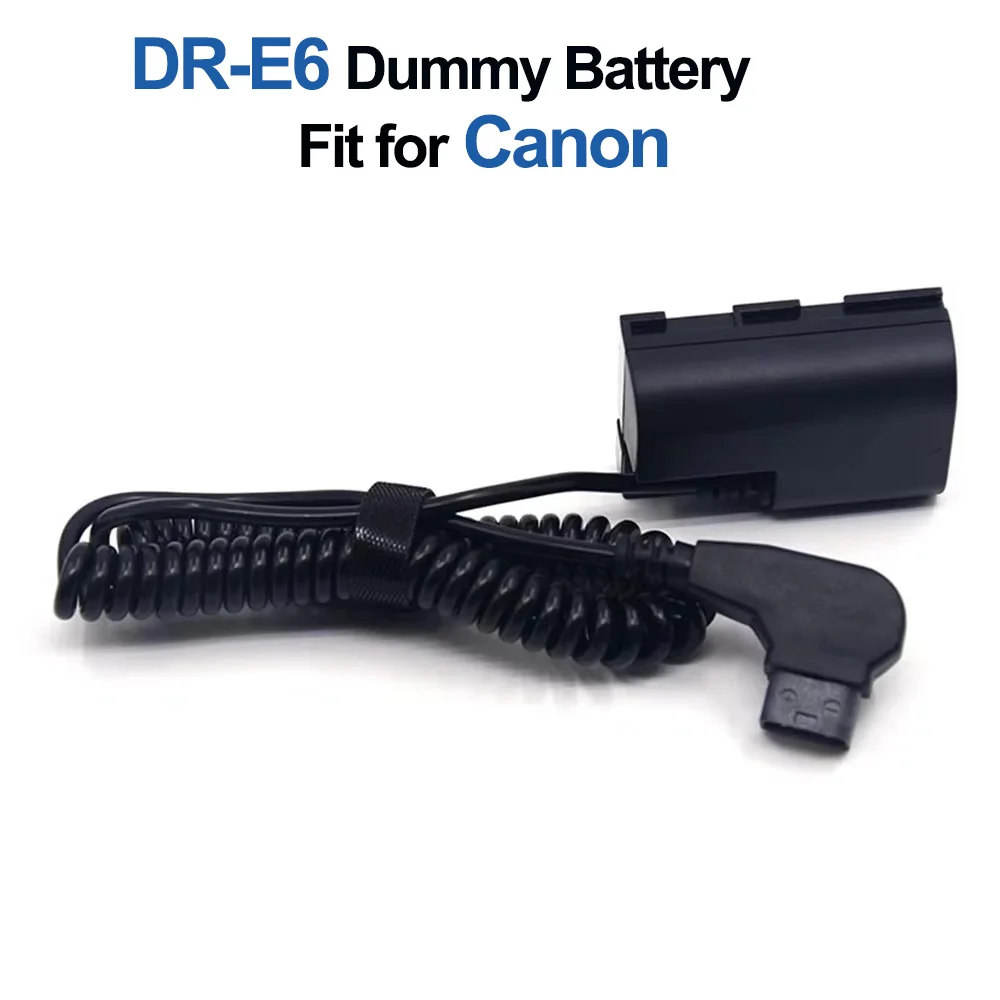 LP-E6 Dummy Battery D-tap to DR-E6 DC Coupler Full Decoded with Spring for Canon EOS 5D4 5D3 5D2 60D 7D 6D 60Da 70D 80D 5DS 5DSR