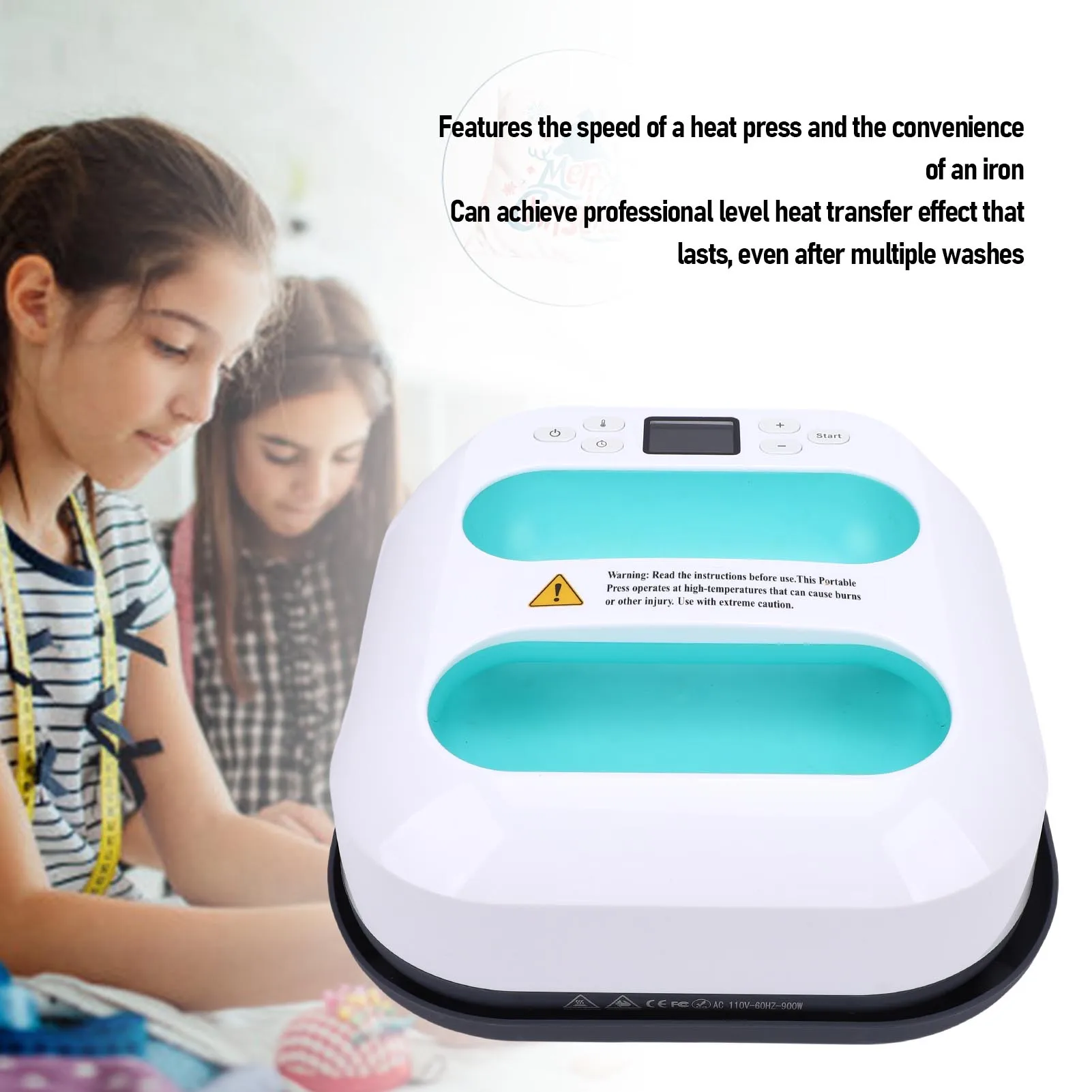 الصحافة الحرارة 9x9in قابل للتعديل الوقت ودرجة الحرارة آلة نقل الحرارة المحمولة لتي شيرت حقيبة يد وسادة آلة نقل الحرارة