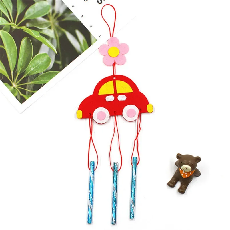 Handmade Non-Woven Fabric Toy para meninas, Wind Chimes, criativo DIY, jardim de infância Artesanato de arte, Windbell Toys, ornamentos domésticos, presentes, 4pcs