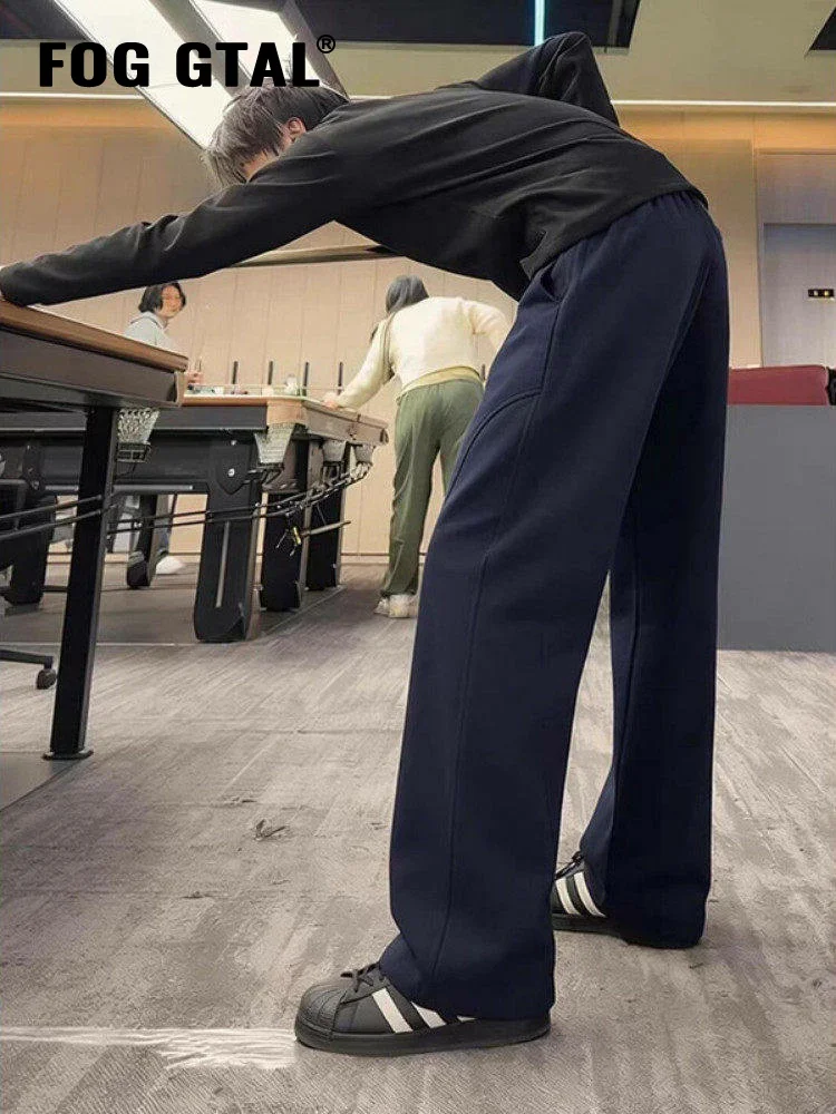 

Fog Gtal Men's Fitn Sports Pants Spring Drapey American Sle Bell Bot Casual Straight Leg Trousers